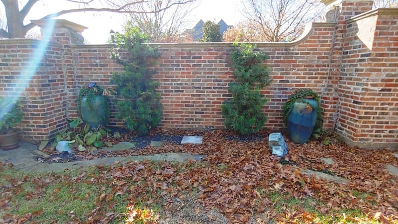 Flower bed in North Texas needing fall clean up and maintenance