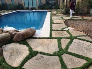 Artificial Lawn Installation in Prosper, TX Backyard
