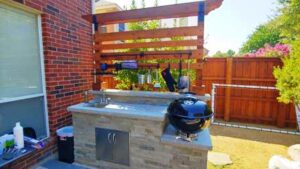 Outdoor kitchen build project with grill