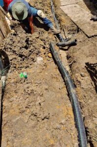 Underground drainage system install